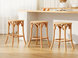 Artiss Bar Stools Set of 3 Kitchen Wooden Bar Stool Dining Chair 65cm BA-L-RA-B13-NAX3