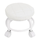 Low Roller Seat PU Leather Low Stool Mute Wheel Swivel Low Height Round Roller Chair for Home Office V1294-YM0901-3116240026811