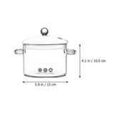 Ergonomic Handle Glass Cooking Pot Clear High Borosilicate for Home V1369-AZ3-W-15929