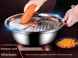Small size Multifunctional Stainless Steel Vegetable Slicer and Grater Bowl Set - 3-in-1 Kitchen V888-ELOSUNG56096-4
