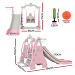 Keezi Kids Slide Swing Set Basketball Hoop Outdoor Playground Toys 170cm Pink KPS-SLIDE-2160-PK