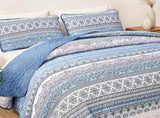 Light Blue Boho Royale Bedspread Coverlet 3 Piece Set V745-AC080675Q13U