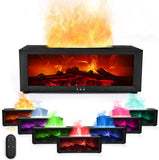 2-in-1 LED Humidifier with Fireplace Effect, 150ml Aromatherapy Diffuser, 3 Timer Settings, Remote V1188-MS-325-0194