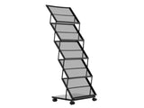 Brochure Display Rack, Foldable 5 Pockets Literature Display Stand, Movable Floor Standing V952-WJZSXLDSDZJLCN4PI001V0