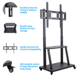 Rolling TV Stand 32-100 w/ Adjustable Mount & 2-Tier Shelf V178-66764