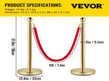 4PCS Gold Stanchion Posts Queue, 38 Inch Red Velvet Rope, Crowd Control Queue Line Rope, V952-GLZJS1.5M3GHRS4JTV0