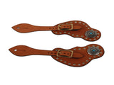 1 Pair Spur Strap Western Retro Horse Spur Strap with Buckle for Horse Training Protective Equipment V1294-YM0521-3111220311611