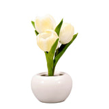 Tulip Night Light Soft Light Exquisite Ceramics PU Flower Table Lamp for Bookstores Cafes Battery V1294-YM0626-3119220194711