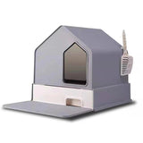 Petwiz Enclosed Cat Litter Box House - Grey V378-PWCLB-GY