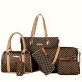 Women'S Handbag Set Large Capacity Tote Bag Shoulder Bag For Women Crossbody - Brown - Size 35-13-28 V1347-127-43258-BRN-35-13-28