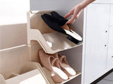 Combined Stackable Shoe Rack Space Saving Assembled Plastic Multi Layer Stackable Shoe Storage Rack V1294-YM0703-3117230085211