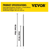 VEVOR Rubber Bungee Cords, 53 Pack 78.74cm Long, Weatherproof EPDM Rubber Tie Down Straps with V952-PBTCFSDGB3150CSPAV0