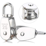 6 Pack M25 Lifting Pulley Loading 150kg, Heavy Duty 304 Stainless Steel Swivel Lifting Rope Pulley V1237-ZY-528-223