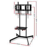 Artiss Mobile TV Stand for 32"-65" TVs Mount Bracket Portable Shelf Trolley Cart TV-MOUN-W01-BK