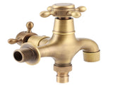 G1/2in Thread Bathroom Copper Single Cold Faucet Washing Machine Mop Pool Water Tap Retro Gold V1294-YM0901-3112200061011
