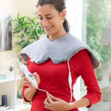 Electric Neck and Shoulder Heating Pad with 3 Temperature Levels 40-60&degC, Soft Polyester Cover V1189-LC-DG-00084