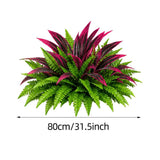 2 Pcs Plants,60x22cm Silk Dracaena Persian Leaf Bush,UV Resistant Artificial Greenery for V1369-AZ3-W-14827