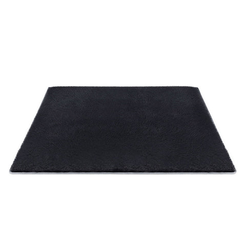 Artiss Floor Rug 200x230cm Plush Area Shaggy Rug Living Room Bedroom Carpet Black FLR-FLU01-200X230-BK