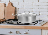 1Set Lightweight Stainless Steel Kitchen Pot Set Includes Frying Pan and Stock Pot V1370-AZ4-15437