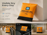 Quad Pack Orange Humidity Visual Silica Gel Desiccant, Standard 200g Moisture Absorber Bags V1221-XM-LB2028-GM76