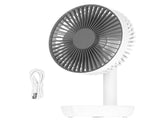Oscillating Desk Fan Rechargeable Mute Practical Desktop USB Charging Fan for Home SchoolWhite V1294-YM0901-3113210069311