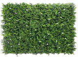 Luxury Flowering Artificial Buxus Hedge Panel UV Resistant Sample V637-DP119067