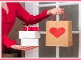 150 Pcs Valentines Day Gift Bags Candy Goodie with Handles Heart Love Paper Wrapping Kraft for V1259-DP01-A-5640