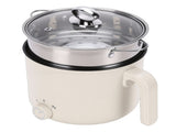 Electric Hot Pot with Steaming Basket Portable Multifunctional Cooking Pot for Ramen Noodles Pasta V1294-YM0901-3113260011511