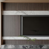 2 Pack Peel and Stick Oak Wood Slat Feature Panels 300x40cm Each DIY TV Headboard PVC Decor V1188-ZXY-131-792