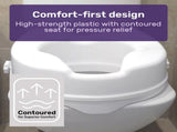 EQUIPMED Raised Over Toilet Seat, 10cm Riser, 125kg Capacity, Raiser with Lid, White V219-HELSBSEQTS7A