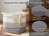 Laundry basket with handles, decorative basket for living room, woven storage basket for toys, V1188-MS-313-0650