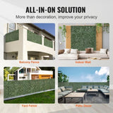 Ivy Privacy Fence, 2440 x 1830 mm Artificial Green Wall Screen, Greenery Ivy Fence with Strengthened V952-WLSRZZWQ1J96DMACJV0