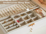 Jewelry Box, Multi-Layer Jewelry Organizer with Lock, Portable Storage Box for Rings, Earrings, V1237-ZY-917-246
