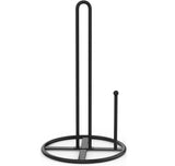 Black Paper Towel Holder Countertop Stand - Standing Modern Paper Towel Holders for Kitchen Standard V1192-AZ-W-15748