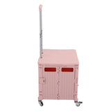 Collapsible Utility Rolling Crate Swivel Casters PP Strong with Telescopic Handle Lid Storage V1294-YM0901-3117230195712