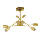 Retro Industrial 6 Light Semi Flush Mount Ceiling Light Fixture Modern Sputnik Chandelier for Art V1294-YM0521-3119220189311