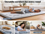 Giselle Bedding 10cm Japanese Floor Mattress Foldable Futon Mattress Washable Cover Straps FM-FUTON-100-10-GY
