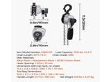 Manual Lever Chain Hoist, 1/2T 500KG Capacity Heavy Duty Come Along, 6M Lift G80 Alloy Steel Chain V952-MNKSBHLHL12T4FWVW001V0
