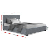 Artiss Bed Frame King Single Size Gas Lift Grey NINO BFRAME-E-NINO-KS-GY-AB