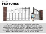 Double Swing Gate Opener Automatic Full Solar Power Kit Remote Control V379-DBLESOLARSET05