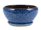 Succulent Ceramic Flower Pot Dark Blue Drainage Home Decoration 1 Set V1370-AZ4-19585