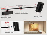 Rechargeable Picture Light with Remote Control, Adjustable Wall Sconce, 4000mAh Battery, Dimmable V1171-CB-SSPL-BLACK-1