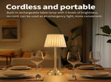 Black and White Elegant Rechargeable Fabric Shade LED Lamp - Cordless Touch Stepless Dimmable Table V888-ELOSUNG27042