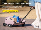 Black Foldable Pet Stroller and Adjustable Sun Canopy - Spacious 4-Weel Wagon with 360&deg Rotating V888-ELOSUNG55905
