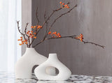 Ceramic Set of 2 Modern White Vases for Home Dcor V178-35712