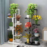 SOGA 2X 8 Tier 9 Pots White Metal Plant Rack Flowerpot Storage Display Stand Holder Home Garden FPOTH36X2