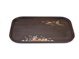 Bamboo Tea Tray Japanese Simple Novel Beautiful Resin Walnut Tea Tray for Home UseRounded Square V1294-YM0715-3118210341015