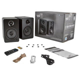 Kanto YU6 200W Powered Bookshelf Speakers with Bluetooth and Phono Preamp - Pair, Matte Black with V398-KO-YU6MB-SE6