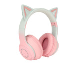 Cat Ear Bluetooth Gaming Headphones Wireless Foldable Music Headset with LED Light Detachable V1263-JX-133