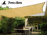 Wallaroo Rectangular Shade Sail 7m x 5m - Sand SS-7X5